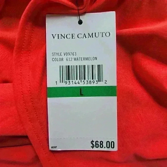 Vince Camuto Draped High-Waist Bikini Bottom Size Large Moderate Coverage Pink - Picture 4 of 7